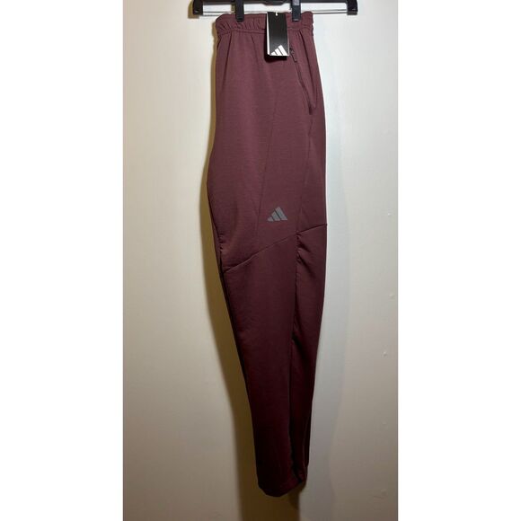 Adidas AEROREADY Men’s Jogger Pants Burgundy Size S New with Tags - Picture 6 of 6